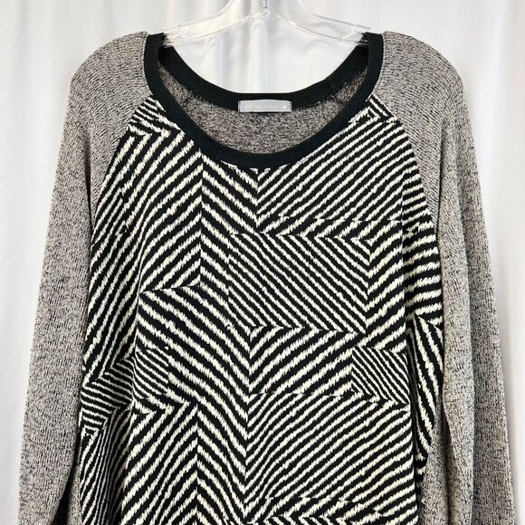 Olivia Moon Women’s Scoop Neck Mixed Fabric Sweater Black/Multi Hi-Low XL - Picture 2 of 10